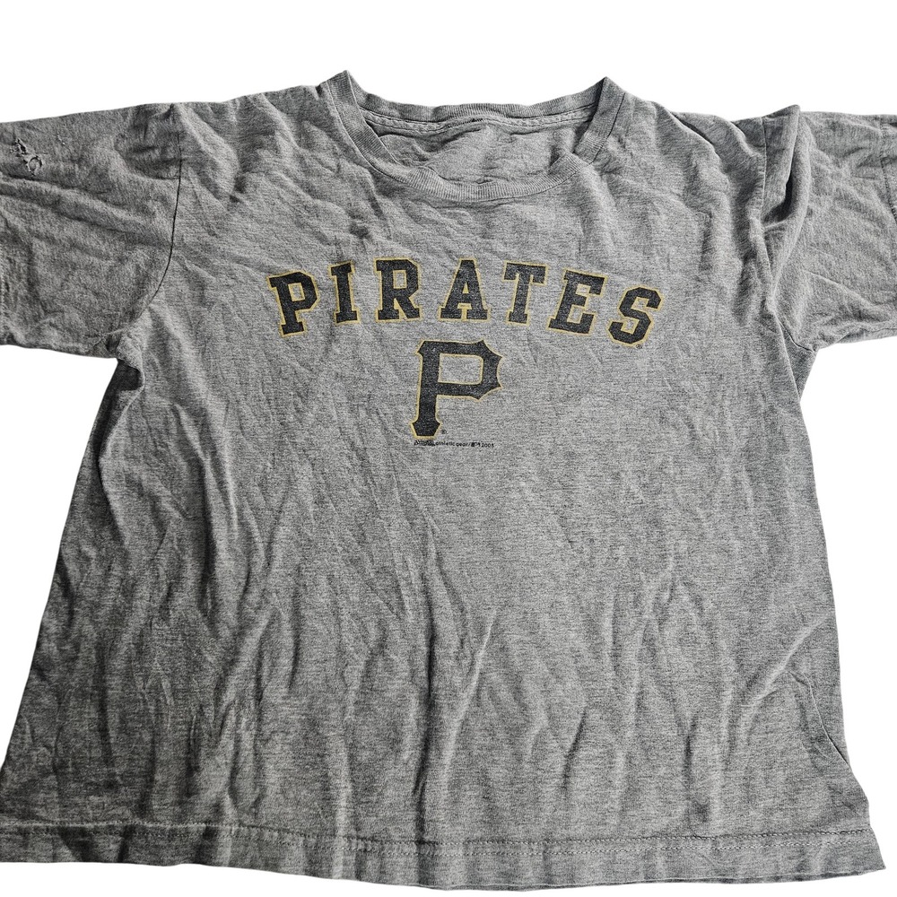 Pittsburgh‎ Pirates Shirt Mens Gray MLB Baseball Short Sleeve Crewneck Tee